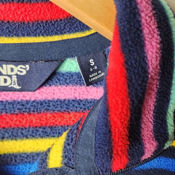 Land End Womens Multi Color Striped Half Zip Fleece Oeko-Tex Pullover Size Small - Picture 5 of 11